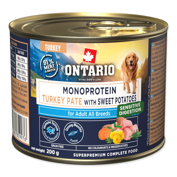 Ontario Adult Monoprotein krůtí paštika s batáty pro psy 200 g