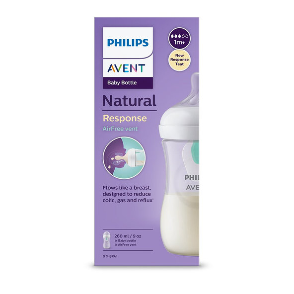Philips AVENT Natural Response láhev s ventilem AirFree 1 m+ 260 ml