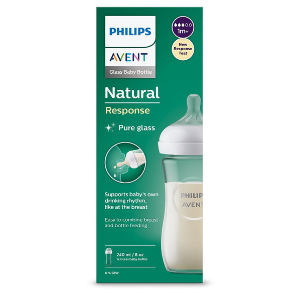 PHILIPS AVENT Natural Response skleněná láhev 240 ml 1m+ 1 ks