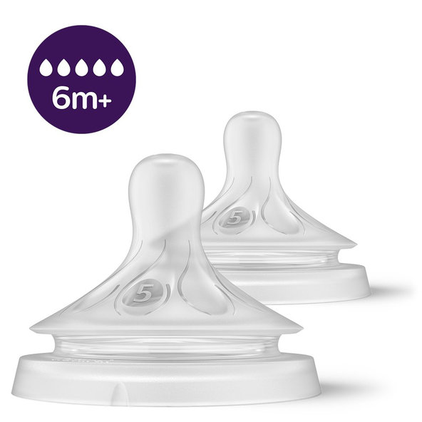 Philips AVENT dudlík Natural Response 5 rychlý průtok 6 m+ 2 ks