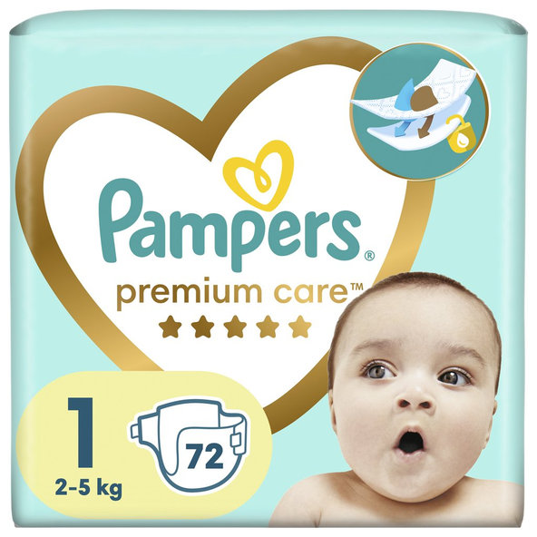 Pampers Premium Care jednorázové pleny 2–5 kg vel. 1 72 ks