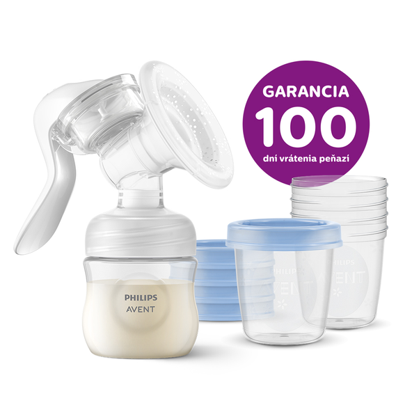 Philips AVENT manuální odsávačka mateřského mléka VIA 180 ml 5 ks