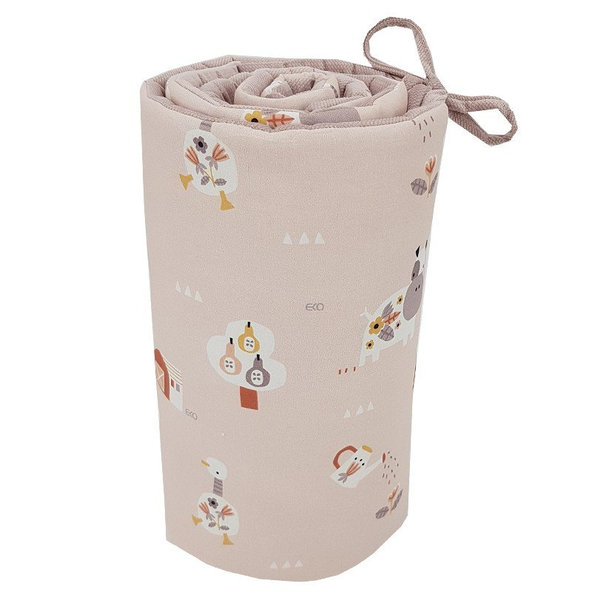 EKO Chránič do postýlky Velvet My Farm Powder Pink 180 x 35 cm