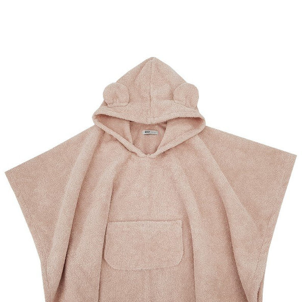 EKO Pončo bavlněné s kapucí a oušky Powder Pink 75 x 120 cm