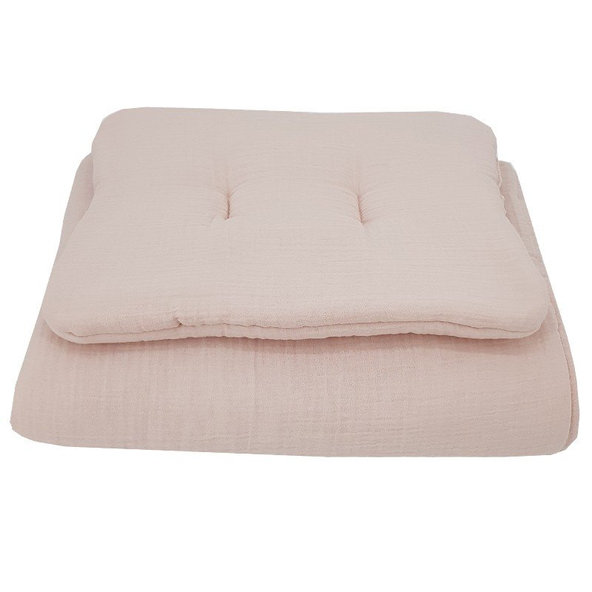 EKO Sada do postýlky 2-dílná mušelínová Powder Pink 75x100 + 30x40 cm