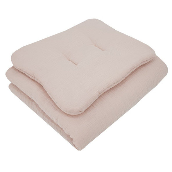 EKO Sada do postýlky 2-dílná mušelínová Powder Pink 75x100 + 30x40 cm