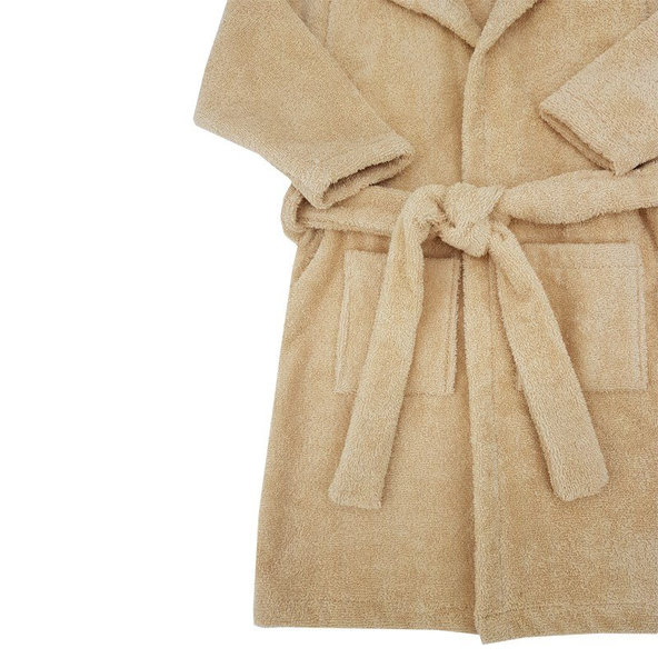 EKO Župan bavlněný s kapucí a oušky Beige vel. 80–86
