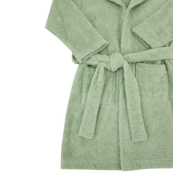 EKO Župan bavlněný s kapucí a oušky Olive Green vel. 92–98