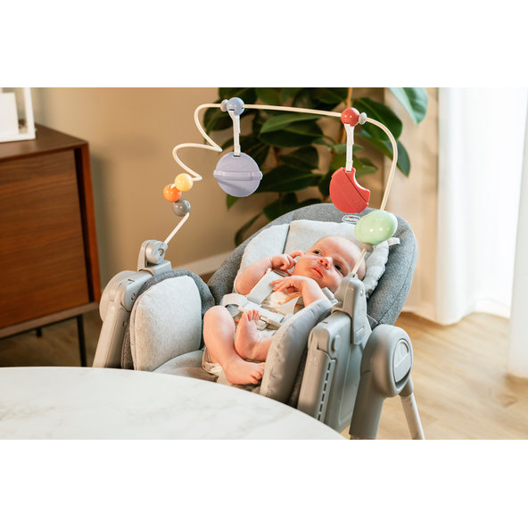 Chicco jídelní židle Polly Armonia Scandinavian + hrazdička Rainbow