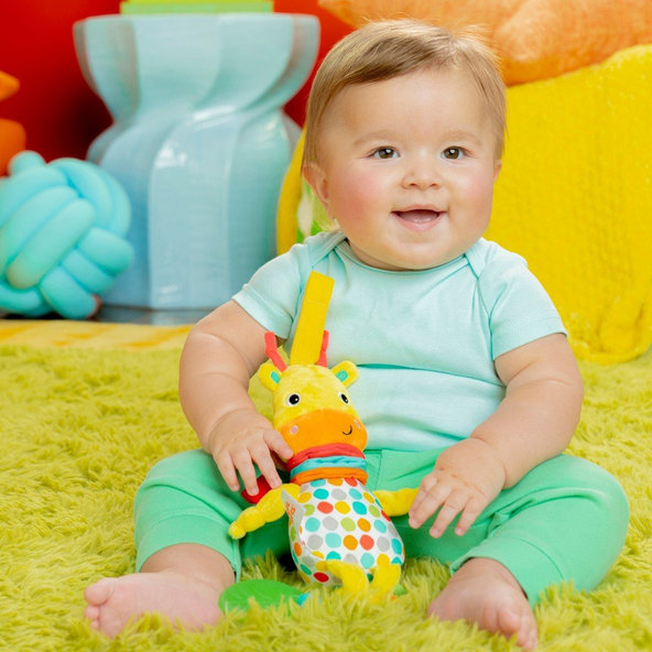 Bright Starts hudobná hračka na C krúžku Pull Play & Boogie žirafa 0m+