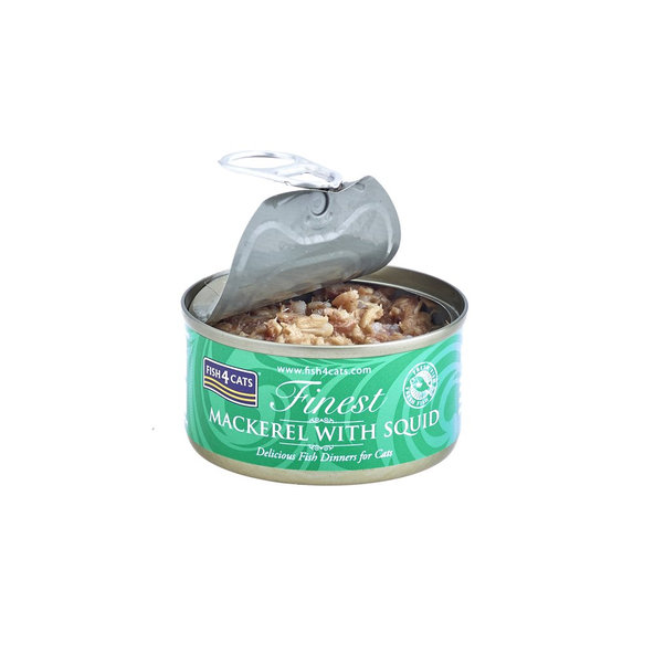 FISH4CATS Finest konzerva pro kočky makrela s kalamárem 70 g