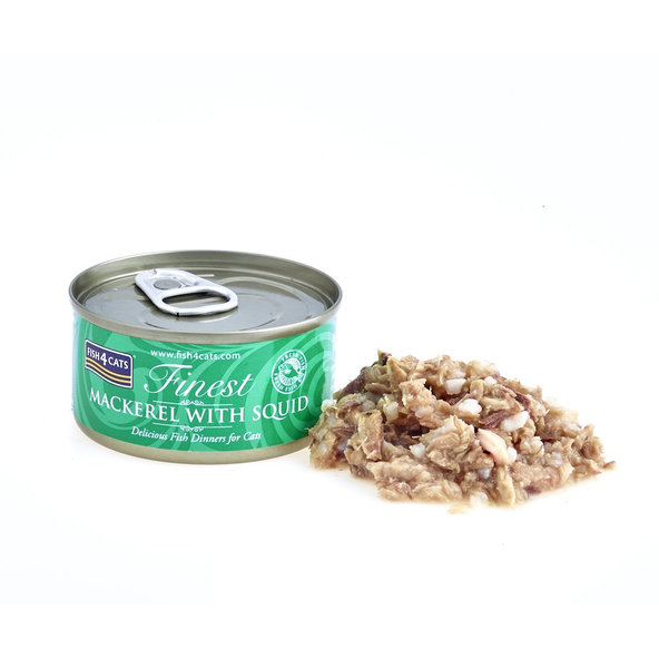 FISH4CATS Finest konzerva pro kočky makrela s kalamárem 70 g