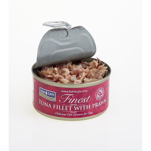 FISH4CATS Finest konzerva pro kočky tuňák s krevetami 70 g
