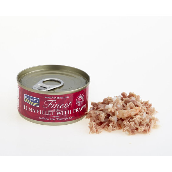 FISH4CATS Finest konzerva pro kočky tuňák s krevetami 70 g