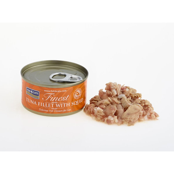 FISH4CATS Finest konzerva pro kočky tuňák s kalamárem 70 g