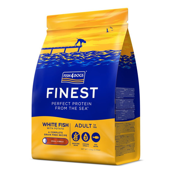 Fish4Dogs Finest Adult granule malé bílá ryba s bramborami 1+ 1,5 kg