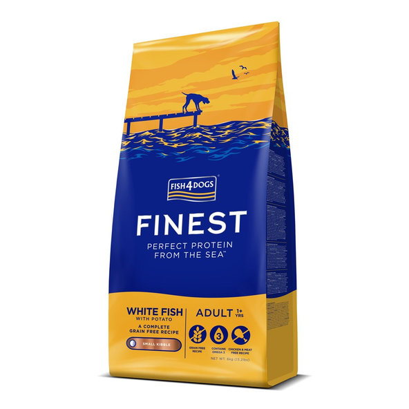 FISH4DOGS Finest Adult malé granule bílá ryba s brambory 1+ 6 kg