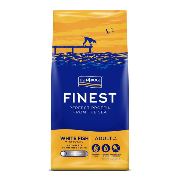 Fish4Dogs Finest Adult granule bílá ryba s bramborami 1+ 6 kg