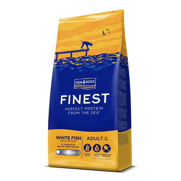 Fish4Dogs Finest Adult granule bílá ryba s bramborami 1+ 6 kg