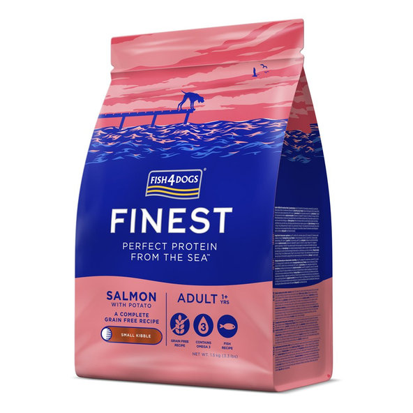 Fish4Dogs Finest Adult granule losos s bramborami 1+ 1,5 kg
