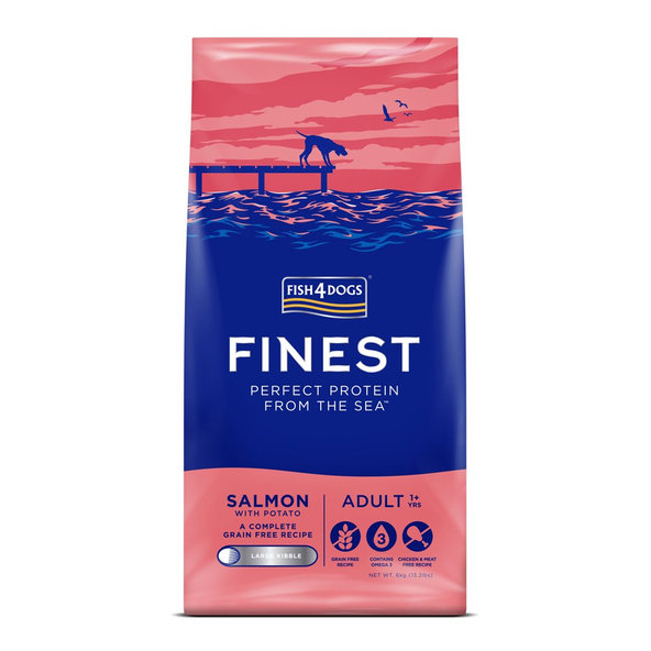 FISH4DOGS Finest Adult velké granule losos s brambory 1+ 6 kg