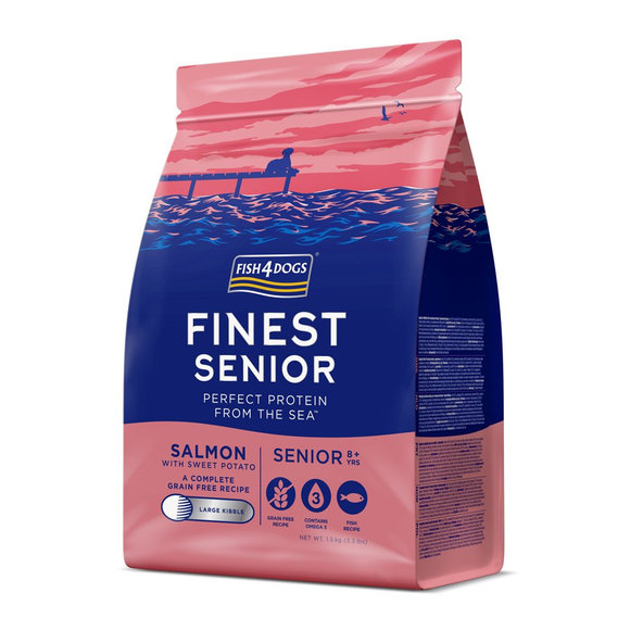 Fish4Dogs Finest Senior granule losos se sladkými bramborami 8+ 1,5 kg