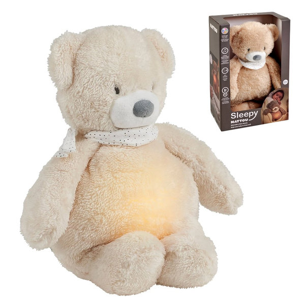 NATTOU Uspávač 4v1 Sleepy Bear Beige hudební se světýlkem 0 m+