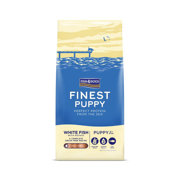 Fish4Dogs Finest Puppy granule bílá ryba s bramborami 2 m+ 6 kg