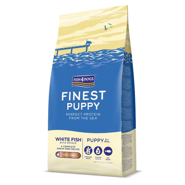 Fish4Dogs Finest Puppy granule bílá ryba s bramborami 2 m+ 6 kg