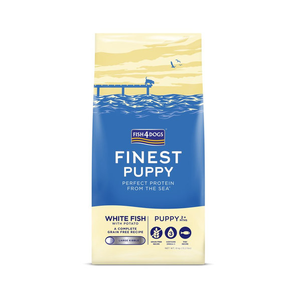 Fish4Dogs Finest Puppy granule velké bílá ryba s bramborami 2 m+ 6 kg