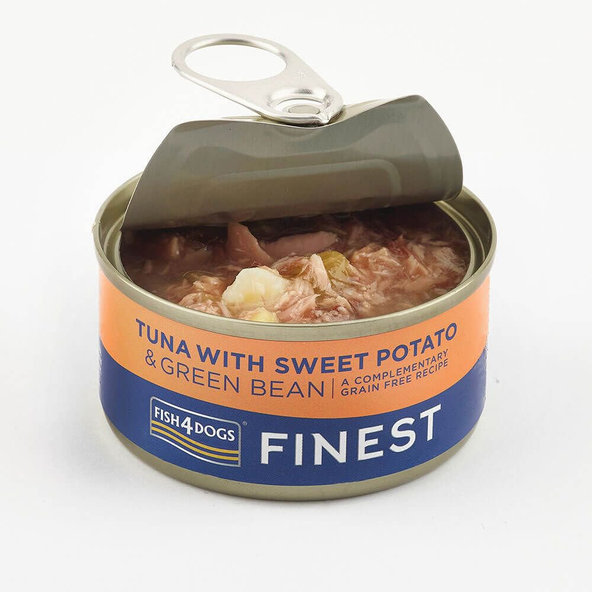 Fish4Dogs Finest konzerva pro psy tuňák batáty fazolky 85 g