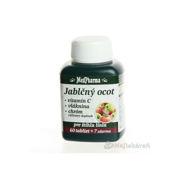 MedPharma Jablečný ocet + vitamin C + vláknina + chrom 60+7 tablet