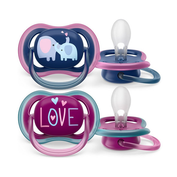 Philips AVENT dudlík Ultra Air 18 m+ dívčí slon 2 ks