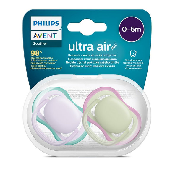 Philips AVENT dudlík Ultra Air 0–6 m dívčí fialový 2 ks