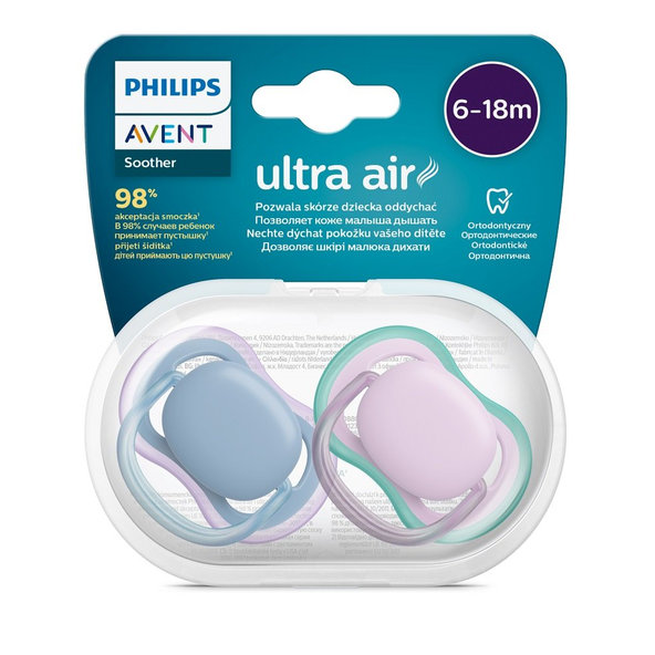 Philips AVENT dudlík Ultra Air 6–18 m dívčí modrý 2 ks