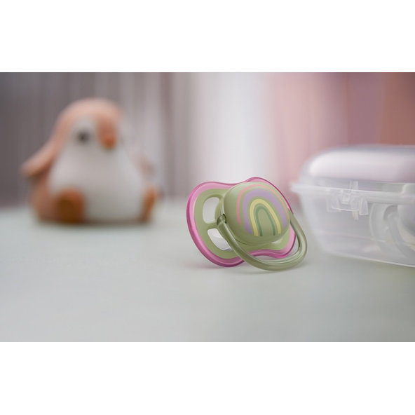 Philips AVENT dudlík Ultra Air 0–6 m dívčí duha 2 ks