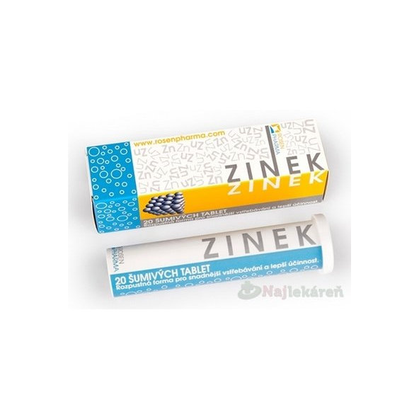 RosenPharma zinek 20 šumivých tablet