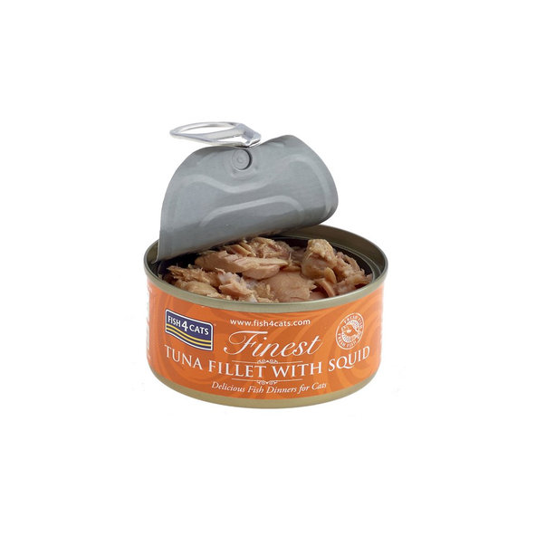 FISH4CATS Finest konzerva pro kočky tuňák s kalamárem 70 g