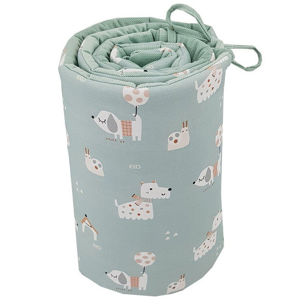EKO Chránič do postýlky Velvet Dogs Mint 180 x 35 cm
