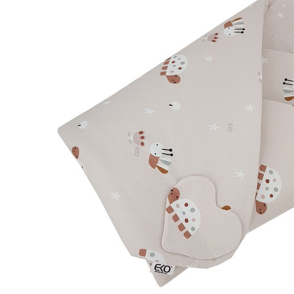 EKO Zavinovačka bavlněná oboustranná Bees Stars Beige 75 x 75 cm