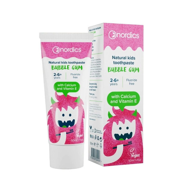 Nordics dětská zubní pasta Bubble Gum 50 ml