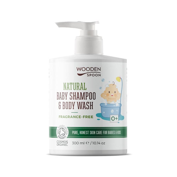Wooden Spoon dětský sprcháč a šampon 2v1 bez parfemace 300 ml