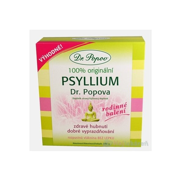 DR. POPOV Psyllium rozpustná vláknina 500 g prášek