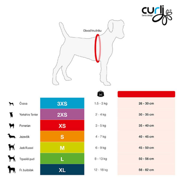 Curli postroj pro psy se sponou Merino vlna Black XL 12-18 kg