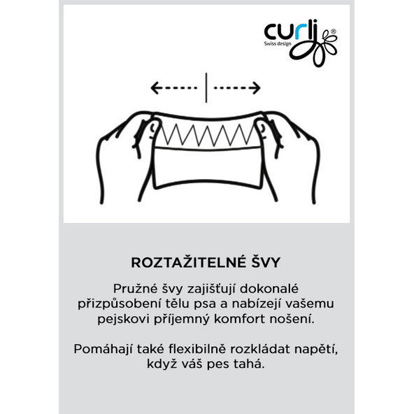 Curli postroj pro psy se sponou Merino vlna Black XL 12-18 kg
