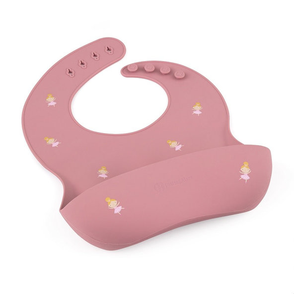 PETITE&MARS silikonový bryndák Sam TAKE&MATCH Rose Princesses 6 m+
