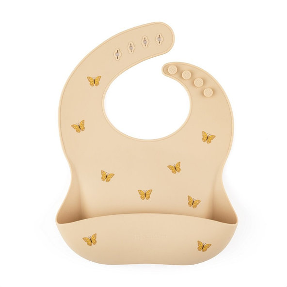 PETITE&MARS silikonový bryndák Sam TAKE&MATCH Sand Butterflies 6 m+