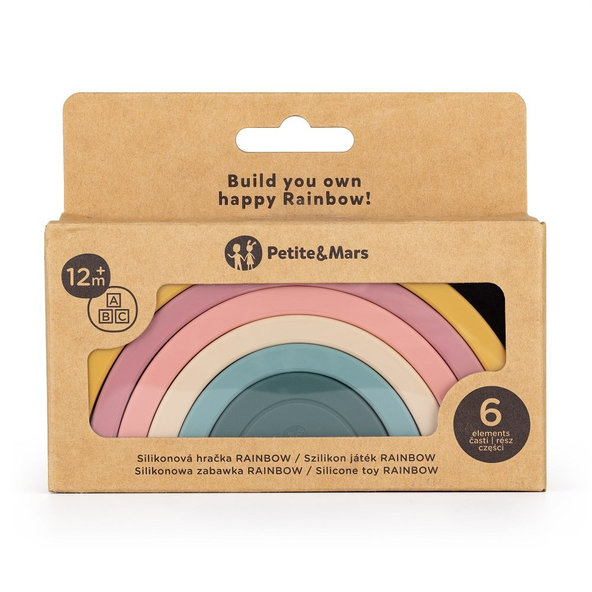 PETITE&MARS skládací hračka TAKE&MATCH Rainbow Intense Ochre 12 m+