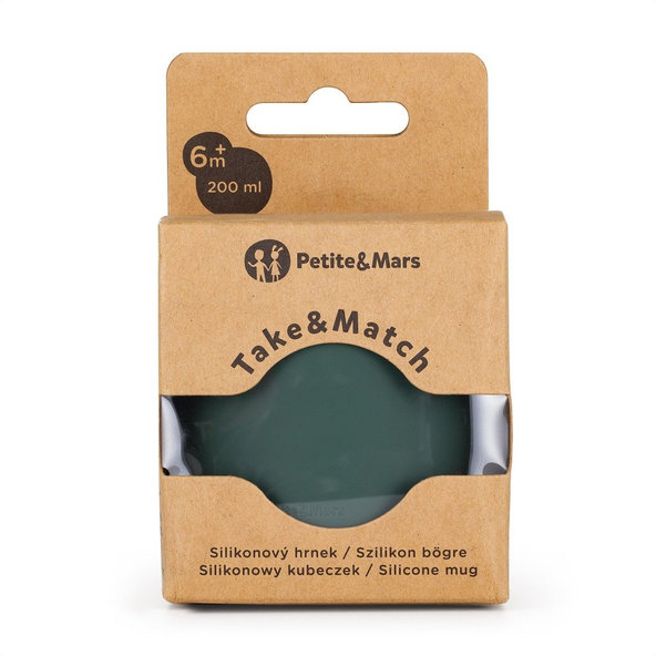 PETITE&MARS silikonový hrnek TAKE&MATCH Misty Green 6 m+