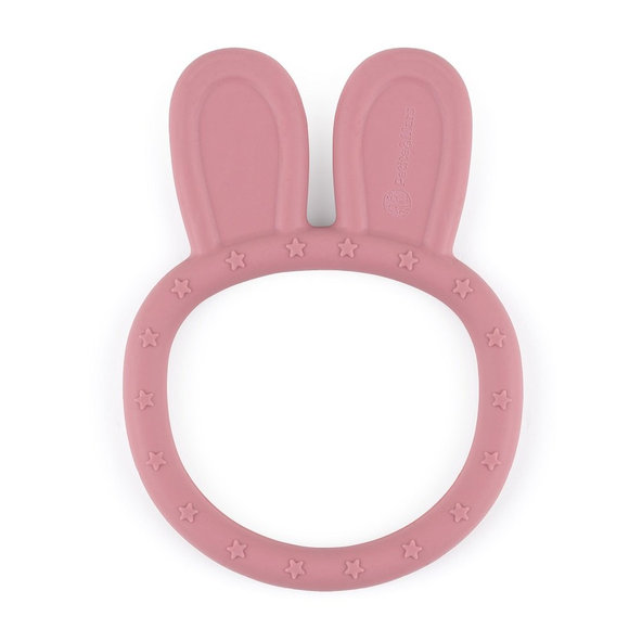 PETITE&MARS silikonové kousátko Bunny Dusty Rose 0 m+